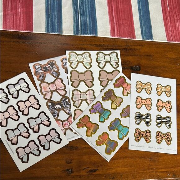 Simply Gilded Assorted Bow Stickers bundle of 5 sheets NEW - Picture 7 of 7